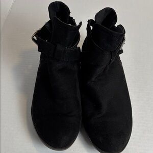 Black Meggy Faux Suede Ankle Boots Size 7.5